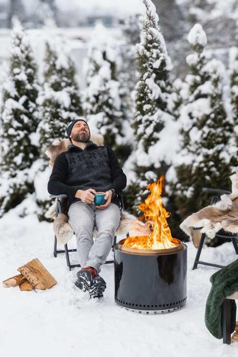 Båltønne emaljert svart - LUNT